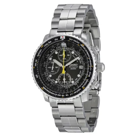 Chronograph Flight Chronograph Steel Black Dial Men